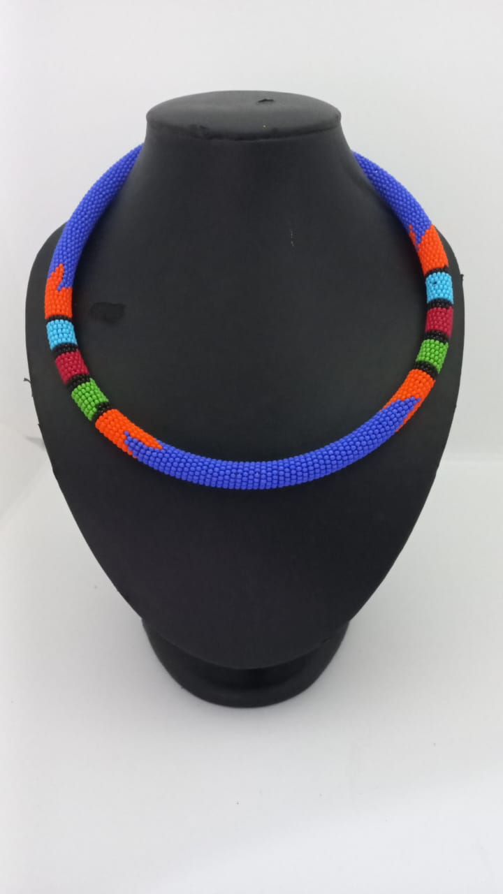 Collar Maasai - Azul Indigo