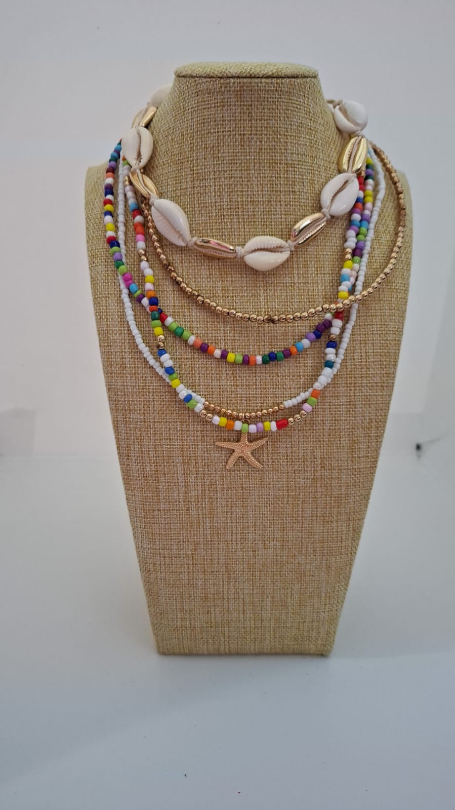 Boho Necklace - Plastic Beads - Seed Beads - Starfish
