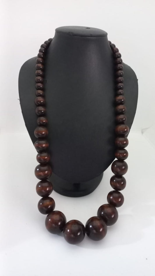 Collar Boho - Cuentas Grandes de Madera