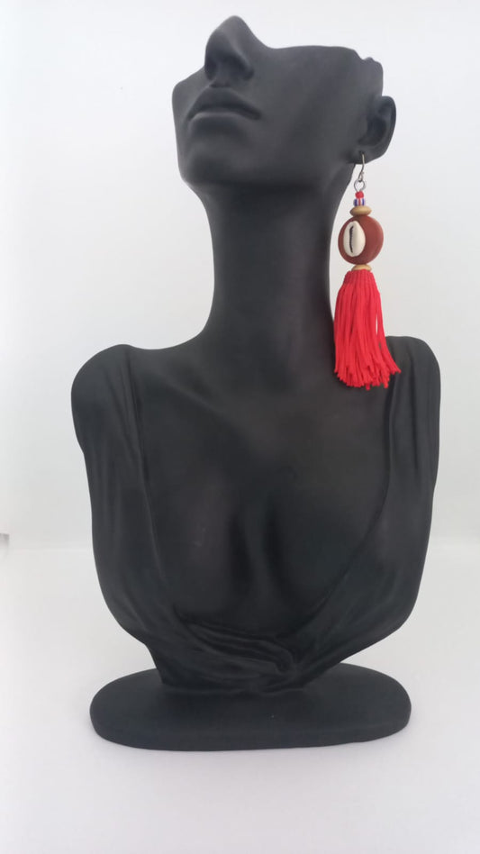 Aretes Red Tassel