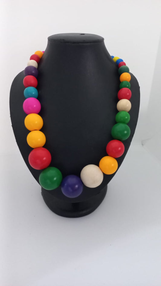 Collar Boho - Cadena de acrílico gruesa tipo vintage - Colores
