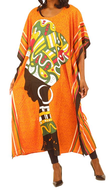 Kaftán Estampado - Naranja